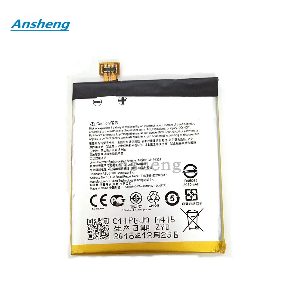 Аккумулятор Ansheng 2050 мАч C11P1324 для Asus ZenFone 5 A500G Z5 A500 A500CG A501CG A500KL|battery for|batteries batteriesasus