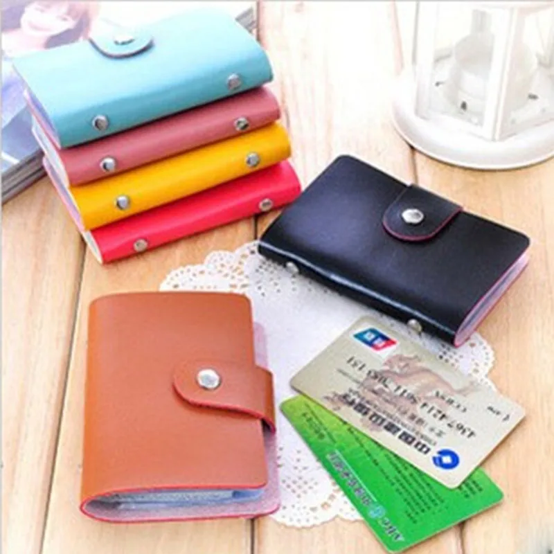 24 Bits Fashion Unisex Black Credit Card Holder Men Women