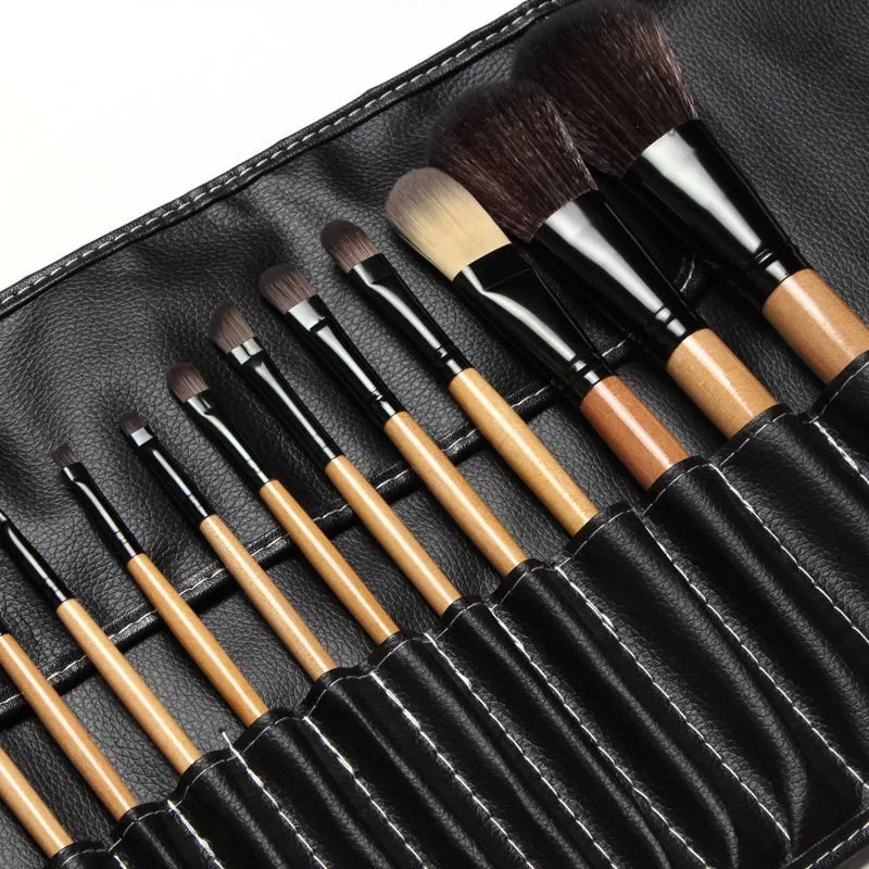 Professional-Makeup-Brushes-Set-18Pcs-Brushes-in-Black-Leather-Like-Ties-Case-Makeup-Brushes-Tools-Big