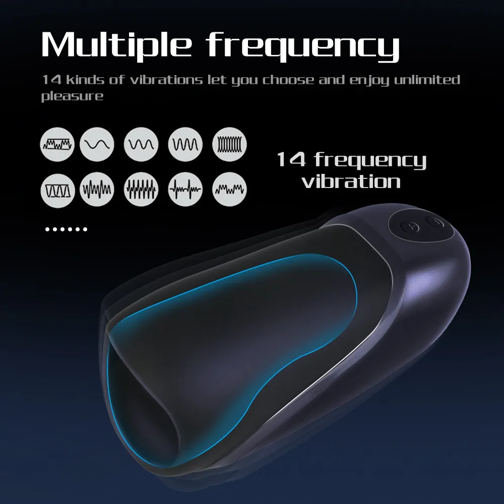 Male Automatic Masturbator Cup Glans VibratorPenis Massage 14 Modes Sex Machine USB Charge Delay Training Adults Sex Toy for Men (4)