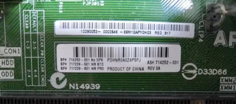 

714252-001 717229-001 501 601 APXD1-DM For P2-1100 P2-1300 CQ2000 110-014 Motherboard System Board Working
