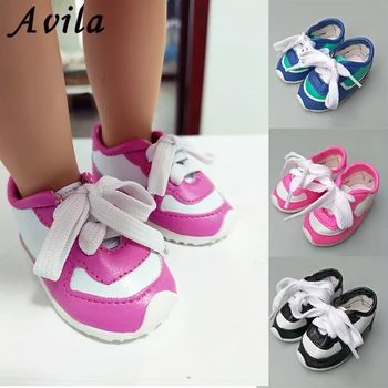 

7cm Doll Shoes for 18 Inches Ameican Doll 43cm Reborn soft high quality Sport Shoes With Socks Suit 1/3 BJD Doll Accessories
