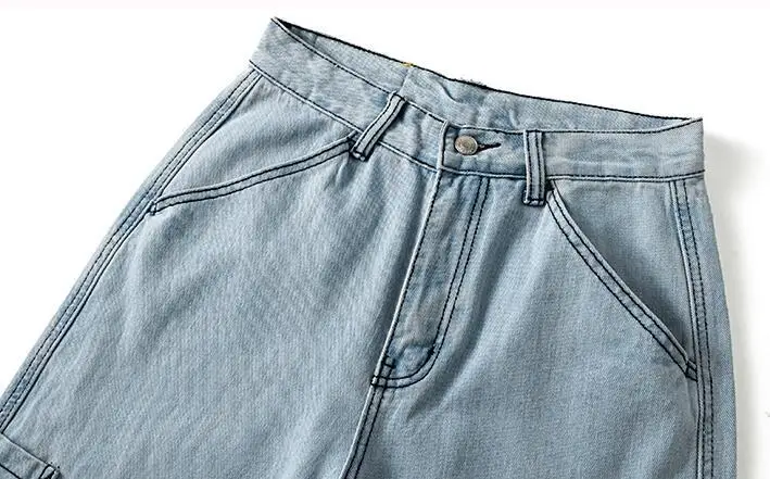 Shierxi джинсы мужские новые джинсовые брюки мужские однотонные модные повседневные Большие размеры свободные прямые широкие ковбойские