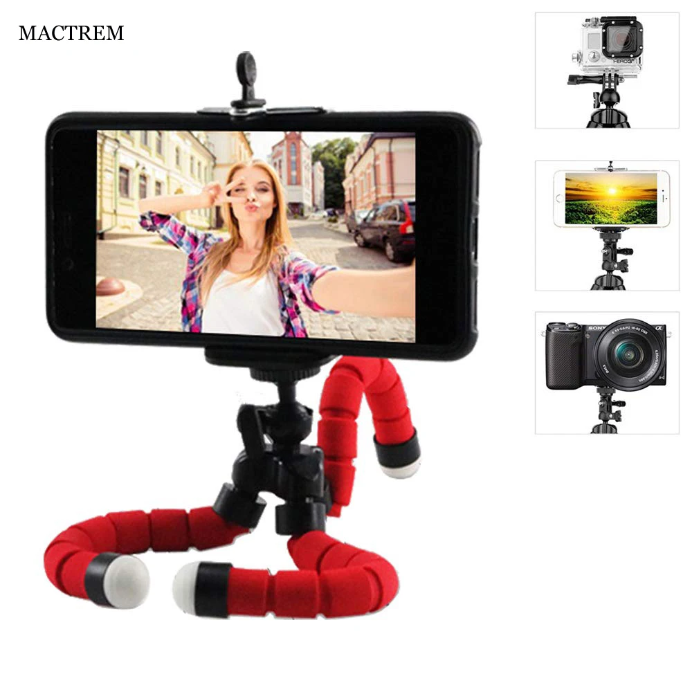 

MACTREM Mini Sponge Octopus Flexible Light Weight Tripod Phone Holder For iPhone Android Gopro Selfie Travel Tripod