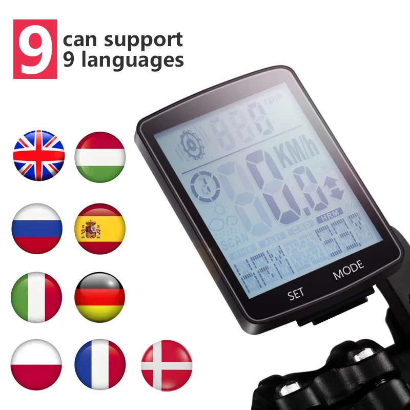 

9 Language Bike Speedometer For Bicycle Computer Waterproof Wireless Stopwatch MTB Road Cycling Odometer Bicycle Speedometer