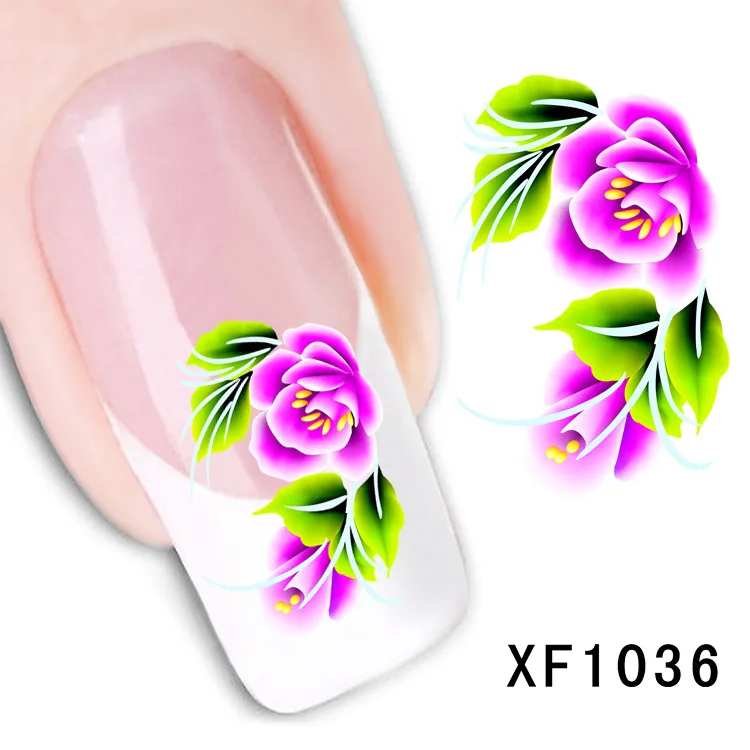 2Sheet Nail stickers flower simulation flower watermark nail stickers