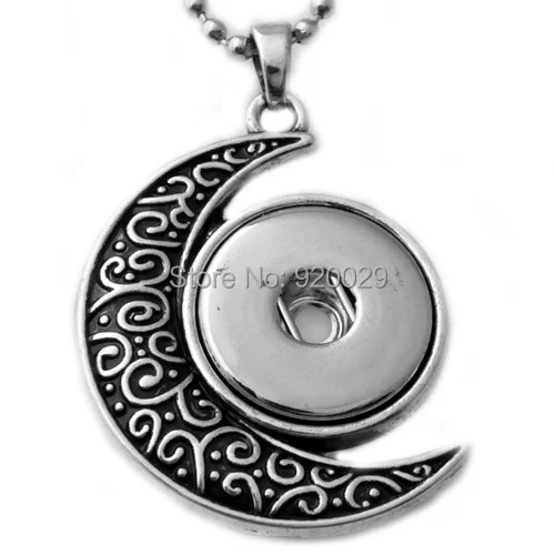 

G00103 newest moon snap button jewelry pendant for 18mm button