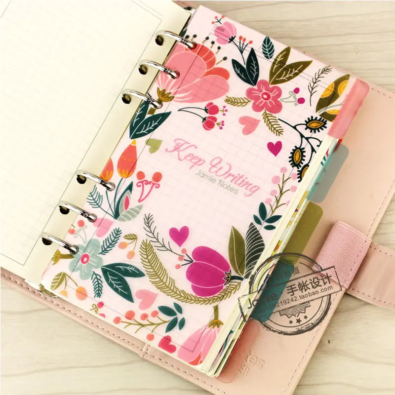 Jamie Planner Original A7 A6 A5 PP Material Separator Pages 6 loose Leaf Notebook Separator Pages