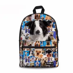 Специализированный образ для мальчиков и девочек школьная сумка забавные прекрасные собаки школьные сумки для подростков дети печать