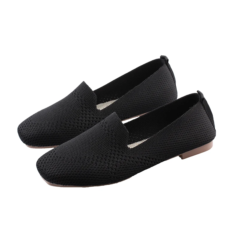 EOEODOIT/Новые весенние балетки на плоской подошве размера плюс; женские тканевые Мокасины с квадратным носком; дышащая обувь для вождения на плоской подошве; кроссовки для вождения