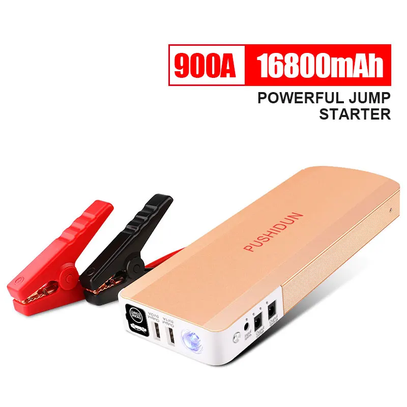 

Starter 12V 900A Peak Portable Starter Battery Charger Start Diesel Cars Bus Truck With Ordinary Clamps And One in One USB Cable