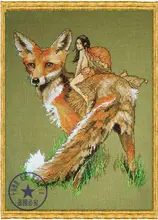 Kit de point de croix, charmant compté, lot de point de croix, Renard le Roux fox, animal féerique Nimue, livraison gratuite