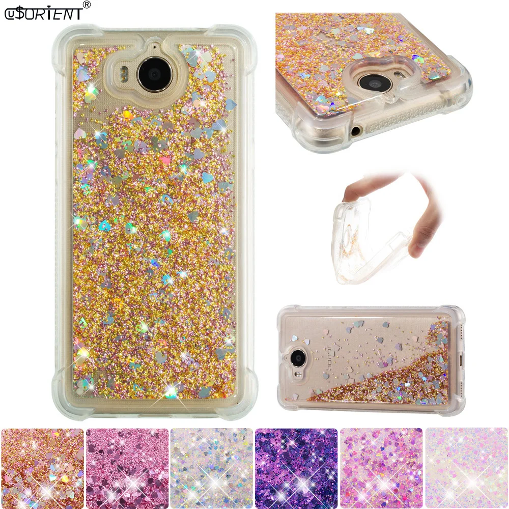 

Huawei Y5 Y6 2017 Bling Glitter Dynamic Liquid Quicksand Bumper Case MYA-U29 MYA-L22 MYA-L41 L11 Soft Silicone Phone Cover Funda