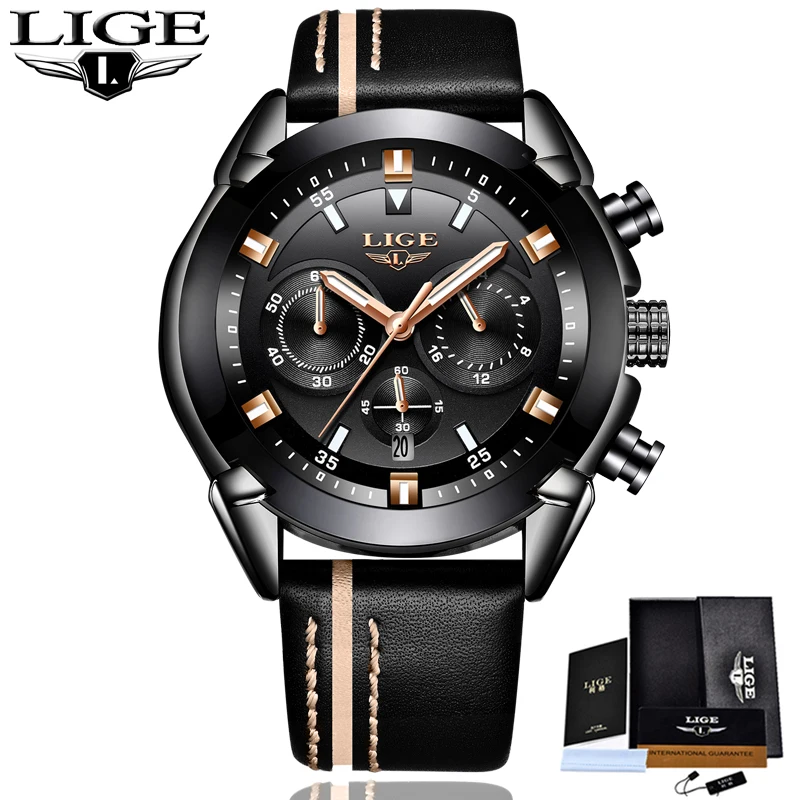 

LIGE Men Quartz Sport Watch Relogio Masculino Chronograph Military Army Watches Clock Men Top Brand Luxury Creative Watch Men