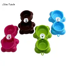 Новинка хит Горячая Распродажа блюдо кормушка для воды и корма фонтан медведь двойная миска горячий щенок миска для собак и кошек Прямая поставка