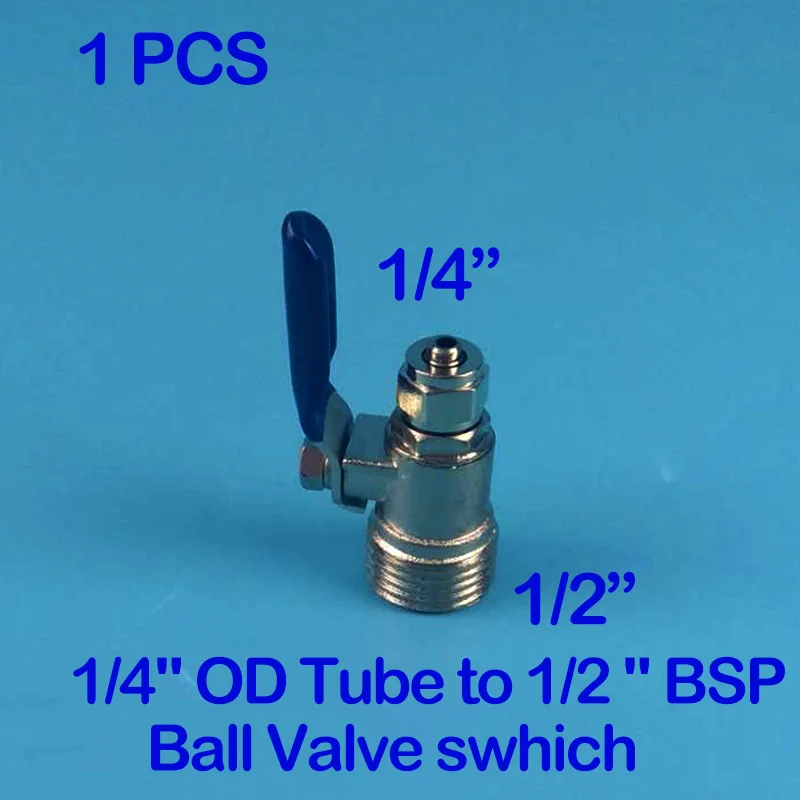 Наружный клапан BSP с наружной резьбой 1/4 &quotOD трубкой на 1/2&quot male переключатель