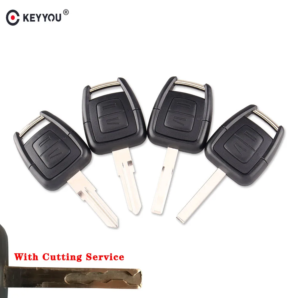 

KEYYOU Cut Key Blade Car Remote Key Shell Case Fob 2 Button for Vauxhall Opel Astra Zafira Vectra Omega (YM-28/HU46/HU43/HU100)