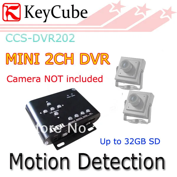 2CH Car Security DVR Mini DVR SD Video/Audio CCTV Camera Recorder with Motion Detection Support Max 32G Free Shipp