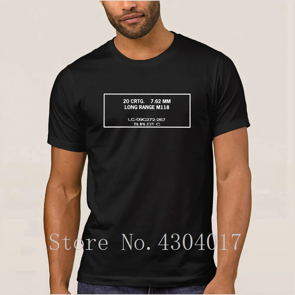 

Sniper Ammo Box White T-Shirt For Men Short Sleeve Letter Fit Tshirt Clothes Camisas Shirt Big Size Xxxl Slogan Tee Top