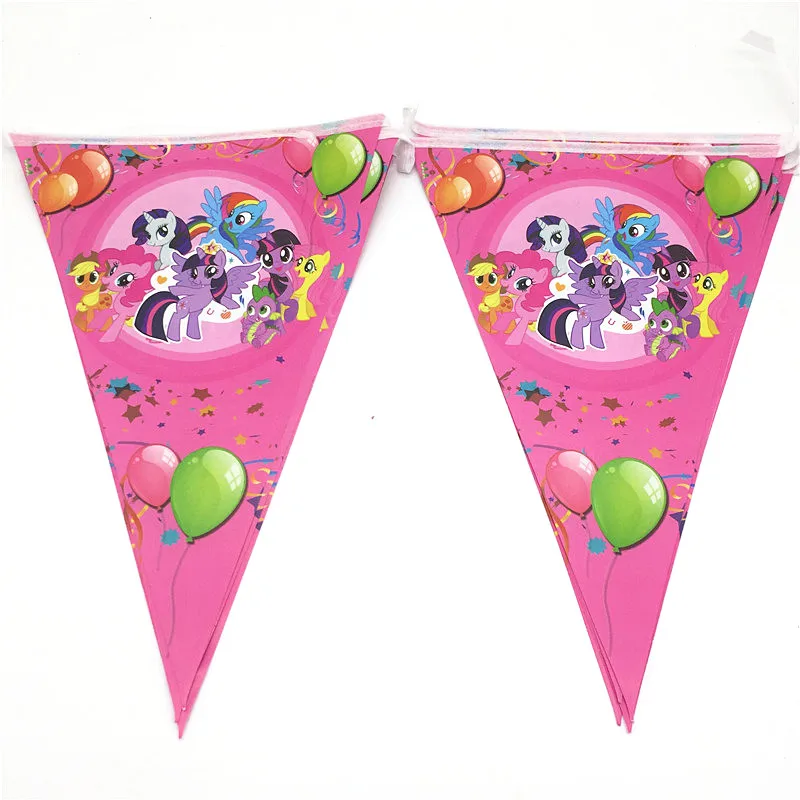 10 шт./партия, декоративный бумажный баннер с изображением my little pony, детский баннер для вечеринки вечерние товары