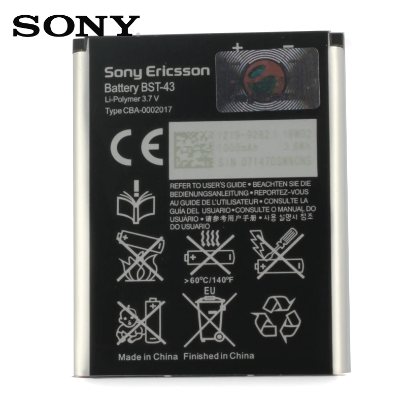 

Original Replacement Sony Battery For Sony U100i J10 J20 WT13 BST43 BST-43 1000mAh Authentic Phone Battery