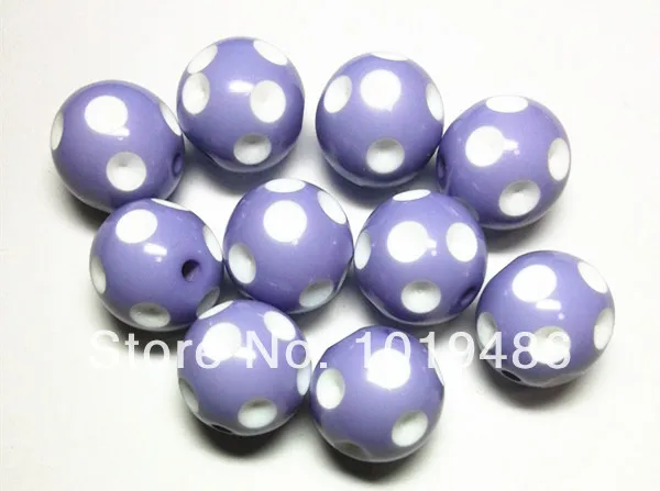 

100PCS/Lot spring Light purple Color 20MM Acrylic Polka Dot Beads, Acrylic Round Chunky Beads for Chunky Necklace Jewelry