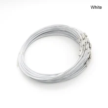 Белая нержавеющая сталь 1" винт колье ювелирные изделия провод шнур 10 шт для DIY ожерелье s аксессуары оптом