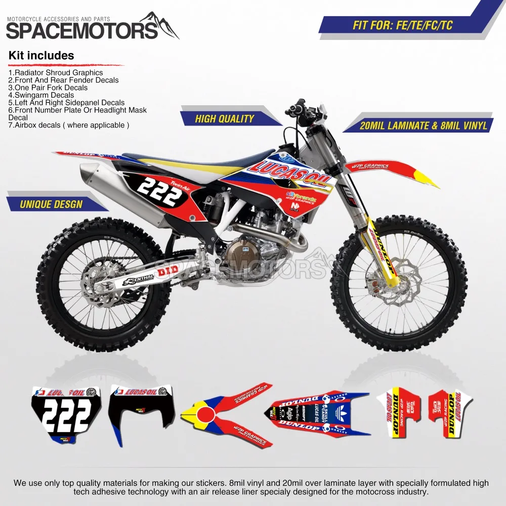 MX graphic 3M vinyl skin sticker decal graphic kit for HUSQUARNA FE TC