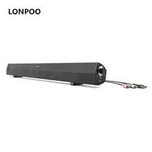 LONPOO Speakers 10W MP3 USB Speaker Headphone Soundbar TV Stereo Soundbar Speakers For Computer iPhone PC Laptop TV Sound Bar