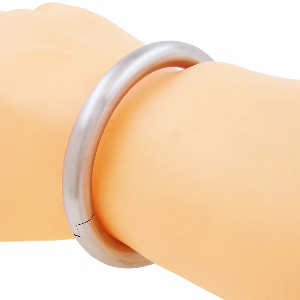 acechannel Matt brushed stainless steel bracelets lockable wrist ankle cuffs bangle bracelet fashion jewelry matt shine cuffs bangle bracelet,stainless steel bracelet