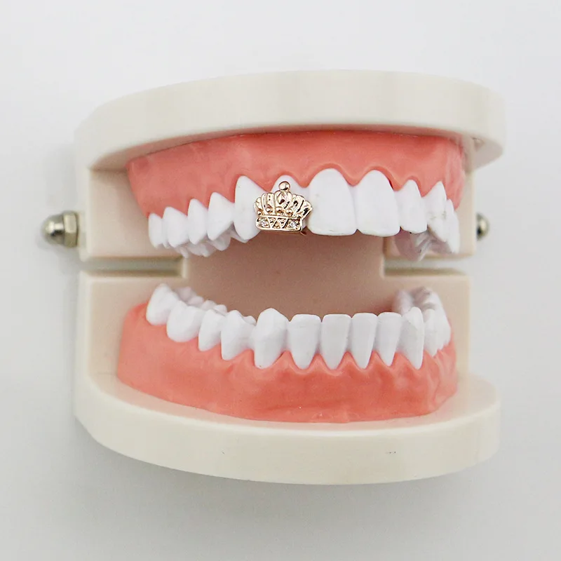 Omyfun Топ Корона grillz хип-хоп один грили золото Цвет зубы грили зубные зубы Хэллоуин вечерние Для мужчин Для женщин Bijoux зуб Ювелирные