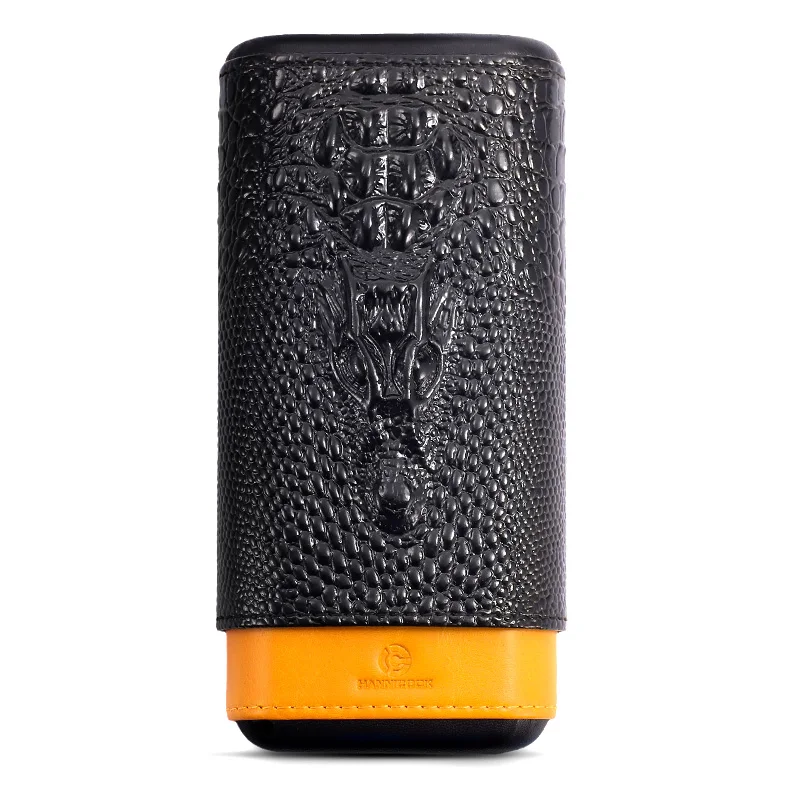 

COHIBA Black Small Cuter Best Travel Portable Leather Cigar Case Holder 2 Cigars