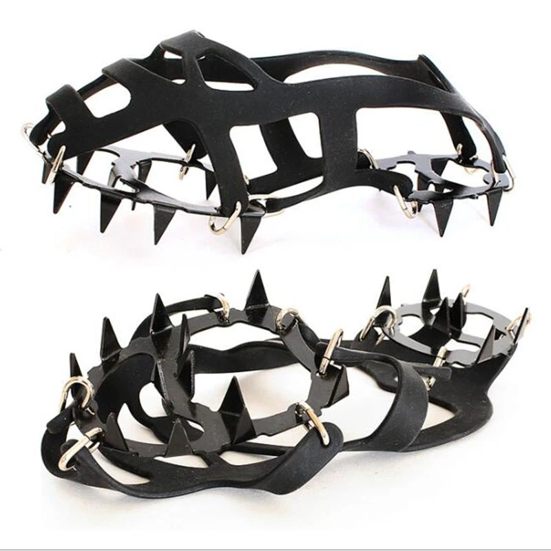 

1 Pair 18 Teeth crampons Non-slip Ice Snow Climbing Anti-slip Shoe Covers Spike Cleats Crampons Anti-slip Overshoes M/L