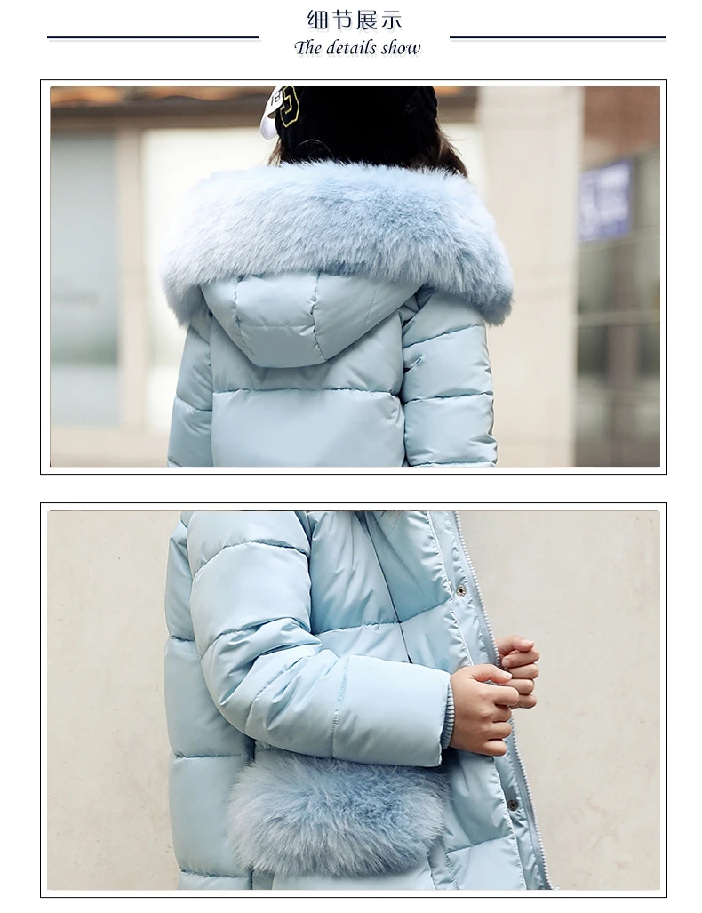 Новое поступление года; зимняя куртка для маленьких девочек; плотный длинный зимний комбинезон с подкладкой для девочек; зимнее пальто с меховым капюшоном