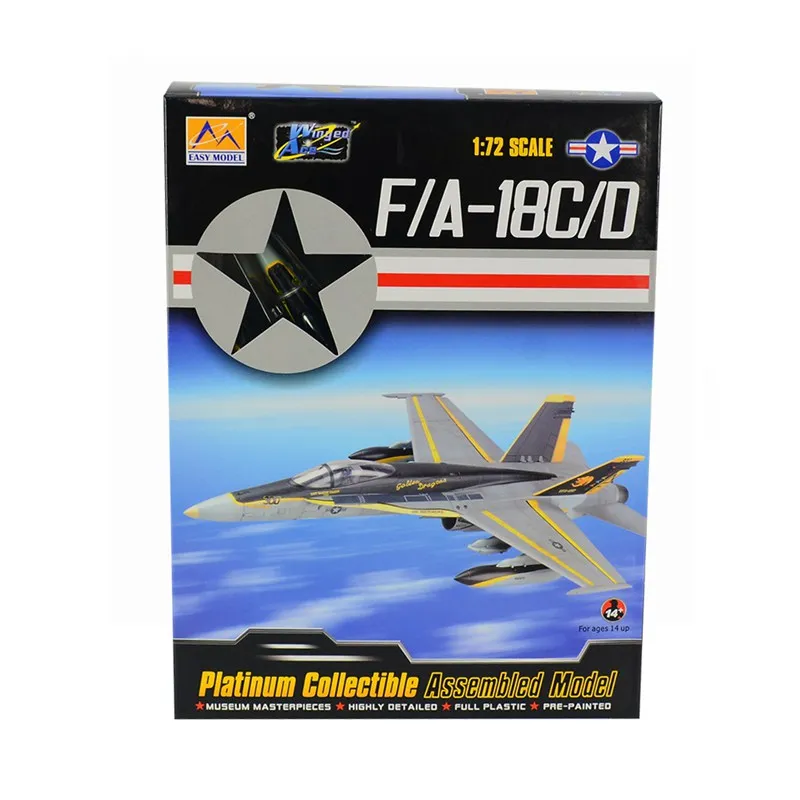 1: 72 F/A-18 Hornet VFA-192 сверхзвуковой боевой реактивный предварительно построенный хобби коллекционный самолет готовая пластиковая модель