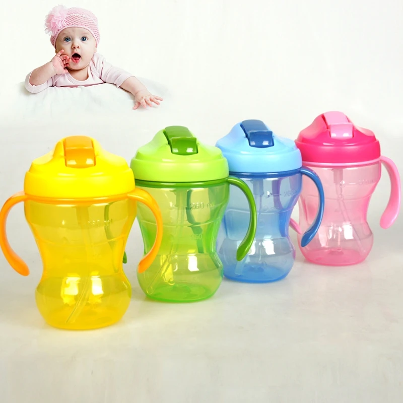 

Children Baby Infant Leak Proof Cup Learn Drinking Straw Bottle Trainer 260ml