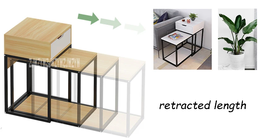 E632 журнальный столик, мебель для дома, чайный столик для гостиной, многофункциональный приставной столик с 1 выдвижным ящиком, креативный убирающийся чайный столик