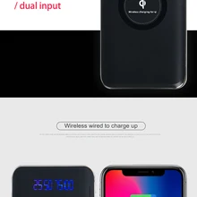 Беспроводное зарядное устройство power Bank 10000 мАч портативный двойной USB с цифровым дисплеем внешний аккумулятор power bank для iphone X 8
