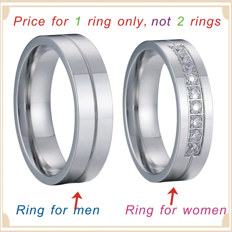 Mens Jewelry Wedding Band Ring Silver Color Alliances Anniversary Lover's Couple Engagement Rings for Women