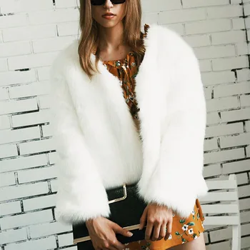 

Autumn Winter Fashion Slim Fur Coat Women Imitation Fur Coats Multi Colors Flocking Short Faux Fur Coats Plus Size Fur Overcoat