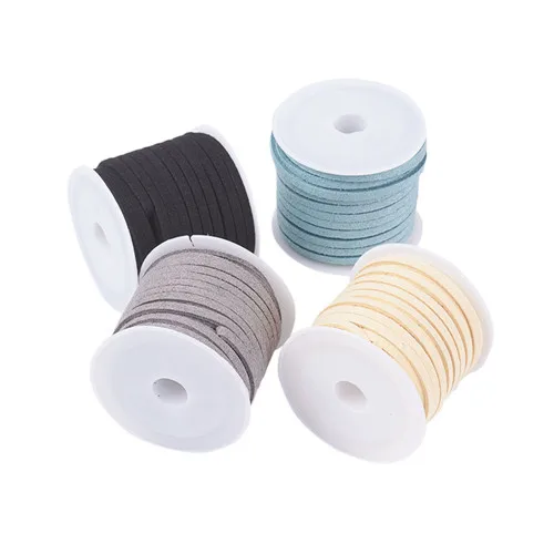 Смешанные цвета искусственная замша шнур искусственная замша кружева ювелирных изделий для DIY, 3x1,5 мм; около 5 м/рулон, 4 рулона/комплект - Цвет: 4