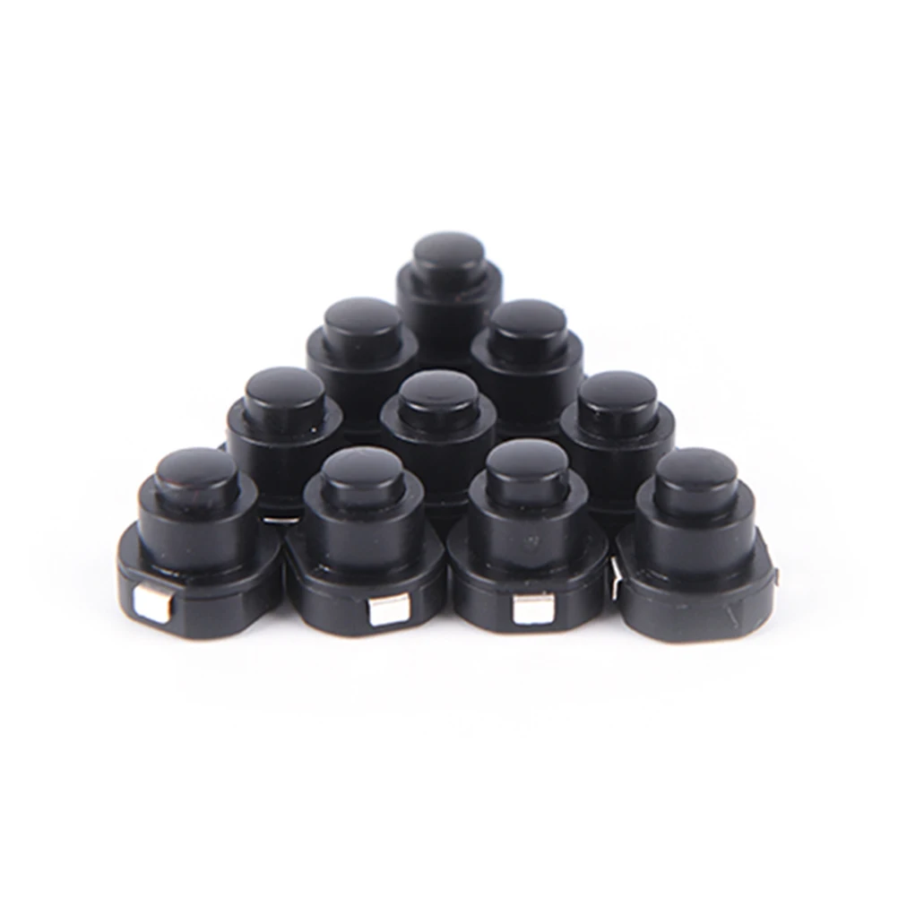 

10PCS / lot Flashlight Torch Part Push Button Switch Round Black 10mm x 10mm (D*H)