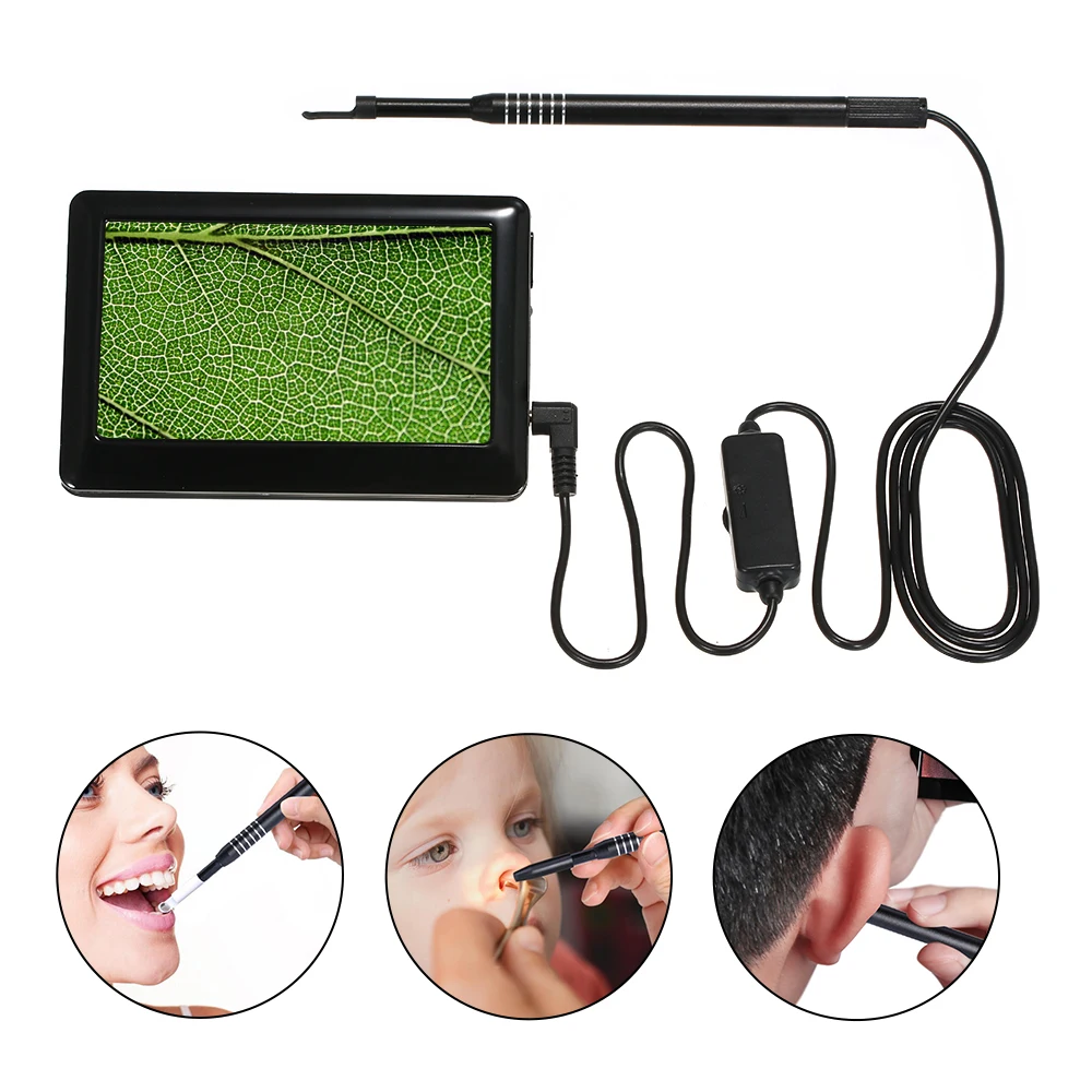 

Ear/Nose/Mouth Cleaning USB Endoscope Inspection Camera 3.9mm 6 LEDs +4.3inch TFT Screen Real Time Monitor with TF Card Slot
