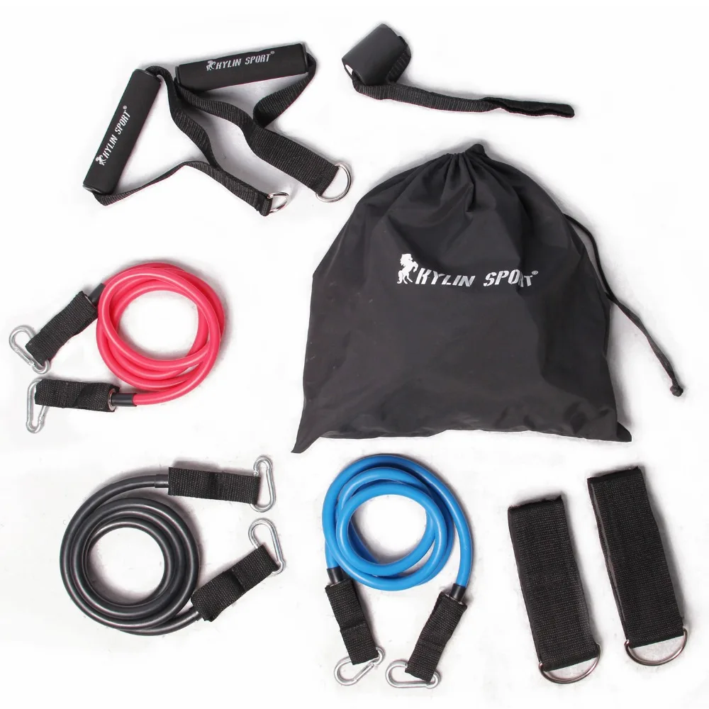 

9pcs resistance bands elastic exercise set fitness tube yoga workout pilates for wholesale and free shipping rising sport
