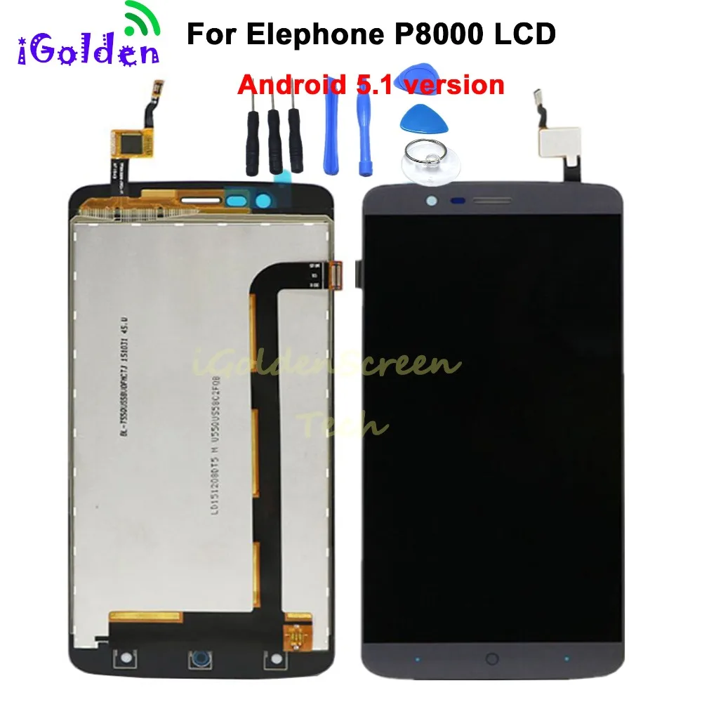 Для Android 5 1 Elephone P8000 ЖК-дисплей + сенсорный экран сборка ЖК-дигитайзер стеклянная
