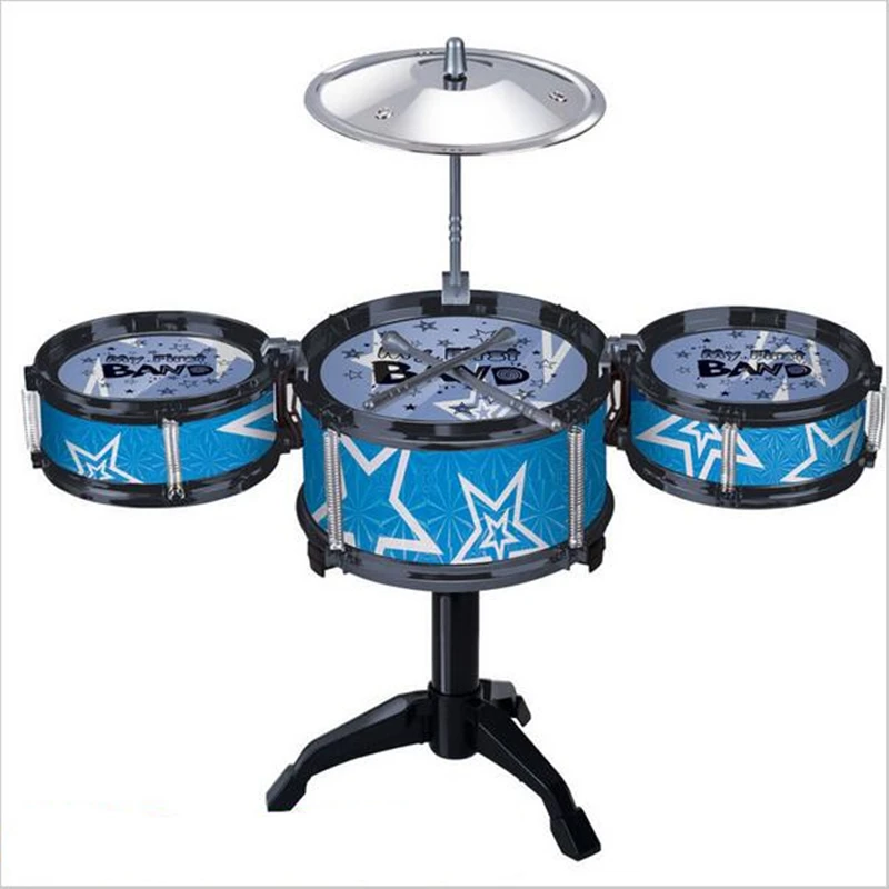 New Children"s jazz drum percussion kid"s Musical Instruments gift toy blue and red Drum kit