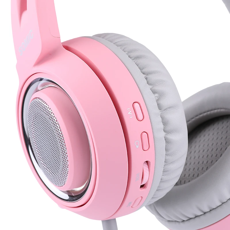 SOMIC G951 Gaming Headset USB 7 1 Virtual Surround Sound Headsets LED Cat Ear Headphones With Mic For Computer PC for Women Kids