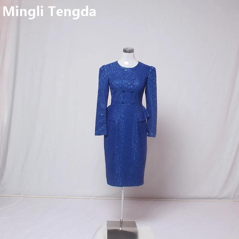 Custom Made Moeder Van De Bruid Jurken Plus Royal Blue Kanten Jurk Bruiloft Nieuwe Vestido De Madrinha Lange Mouw Eenvoudige blauw Party Custom Made Moeder Van De Bruid Jurken Plus Royal Blue Kanten Jurk Bruiloft Nieuwe Vestido De Madrinha Lange Mouw Eenvoudige blauw Party