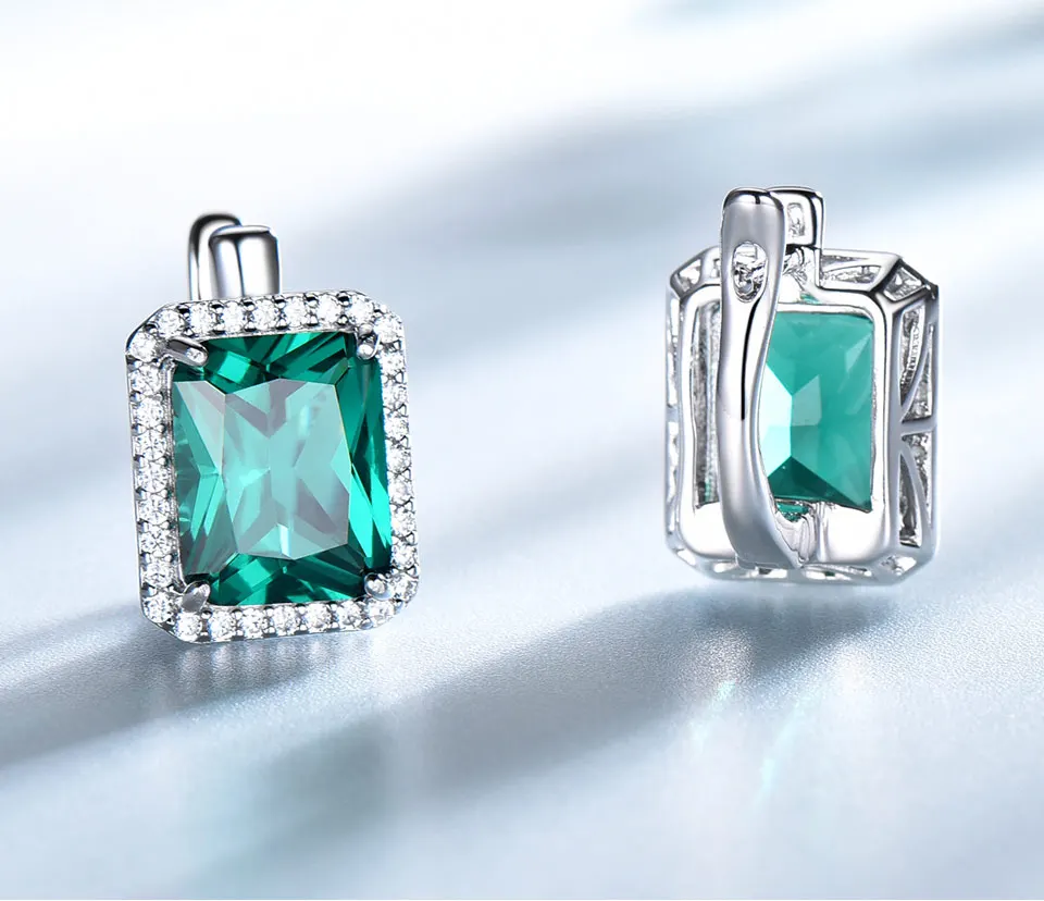 UMCHO-Emerald-925-sterling-silver-clip-earrings-for-women-EUJ082E-1-PC_04 - 
