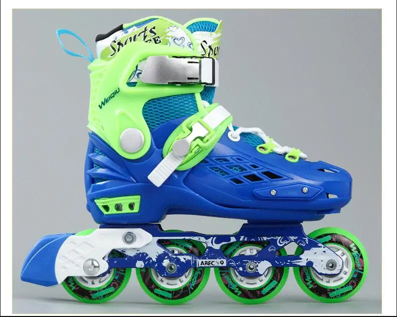 Adustable/تنفس الأطفال مريحة مكافحة جلخ أحذية التزلج على الجليد الكلاسيكية مجموعات زلاجات بعجلات مضمنة أحذية مع siez S/M/L